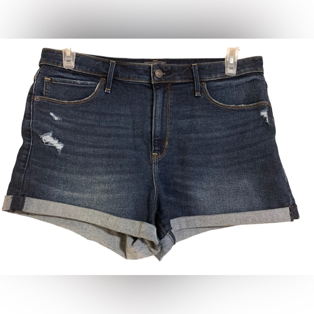 Abercrombie and fitch simone high rise roll cuff denim shorts size 32/14